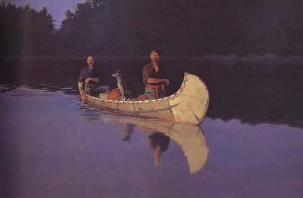 Frederic Remington Evening on a Canadian Lake (mk43) France oil painting art